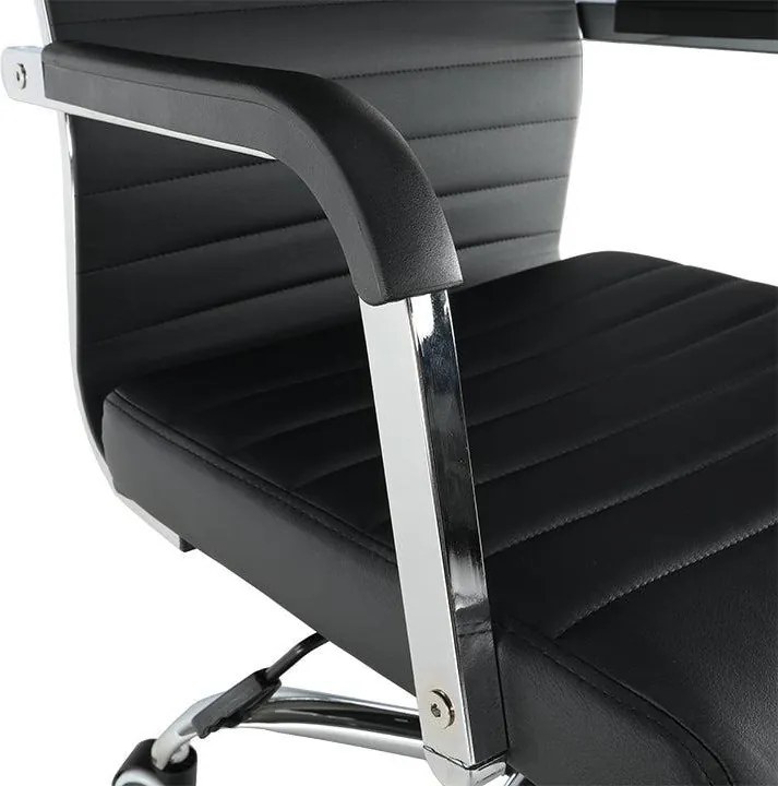 Irodai szék, textilbőr/fém, fekete/króm, FARAN