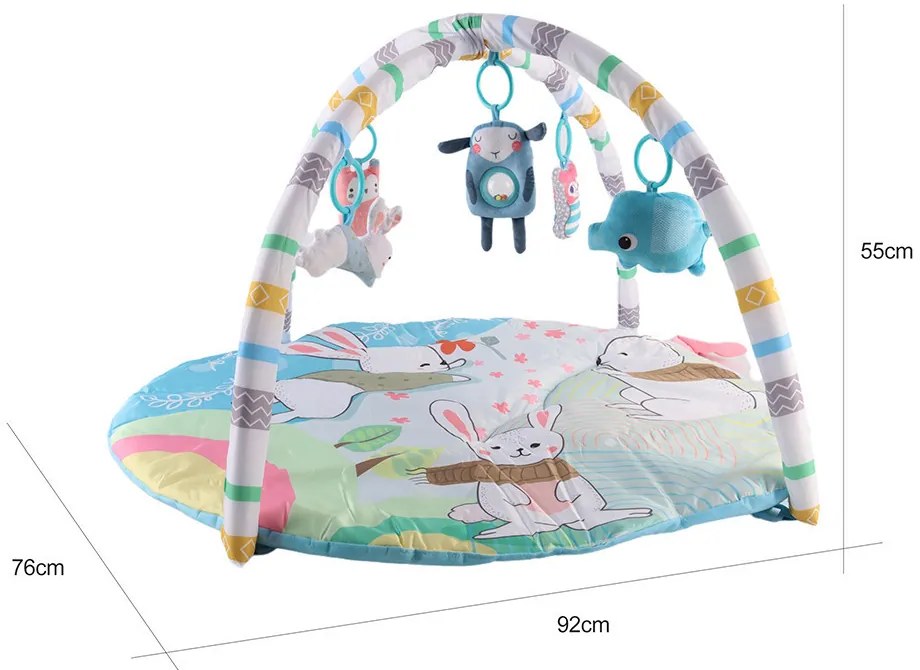 Játszószőnyeg játékhíddal, mozgó fülekkel