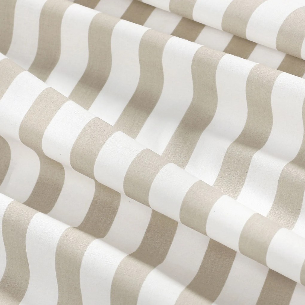 Goldea pamut gumis lepedő - latte csíkos 160 x 200 cm
