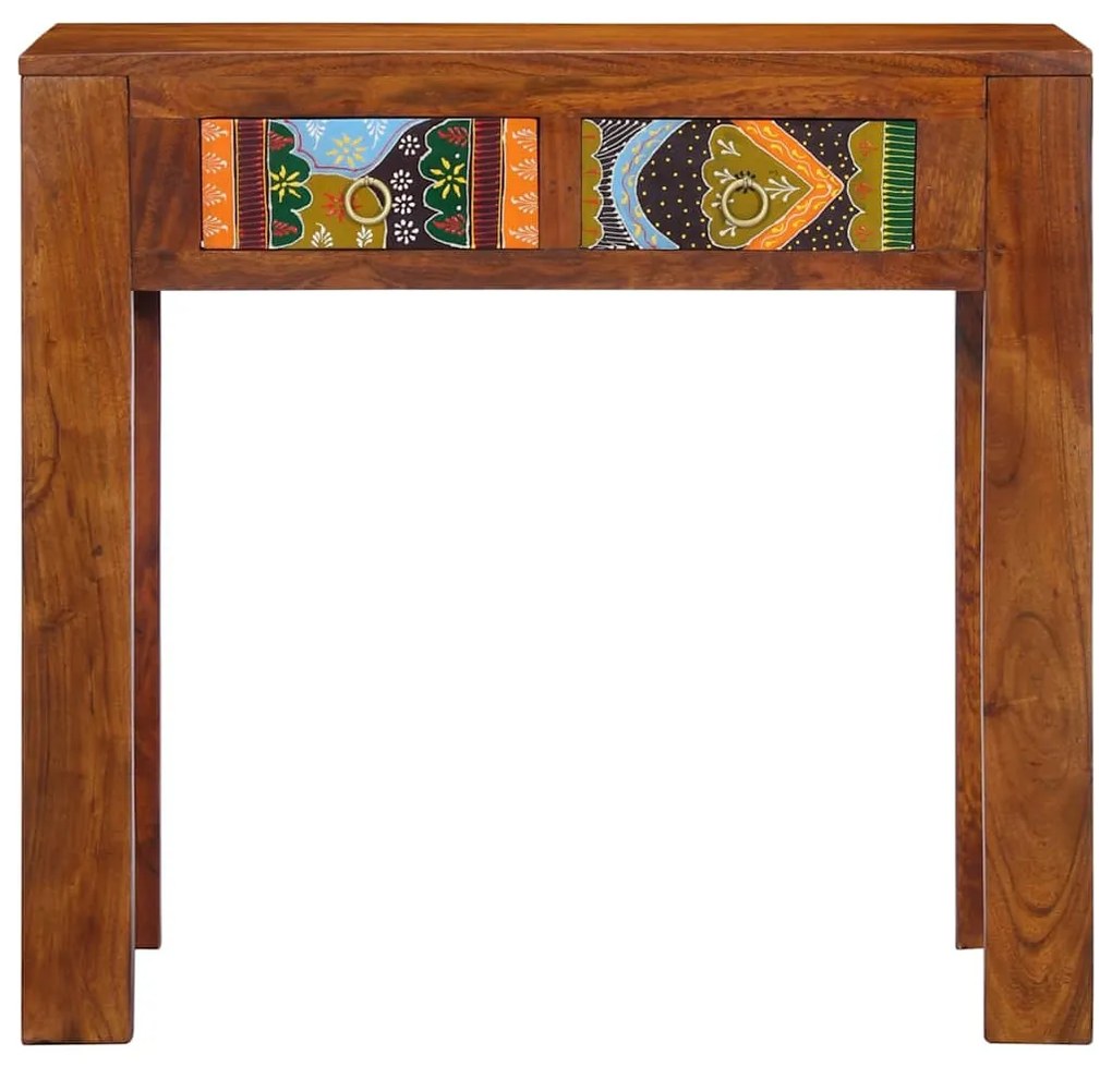 konzolasztal 80x35x75 cm tömör fa akácfa