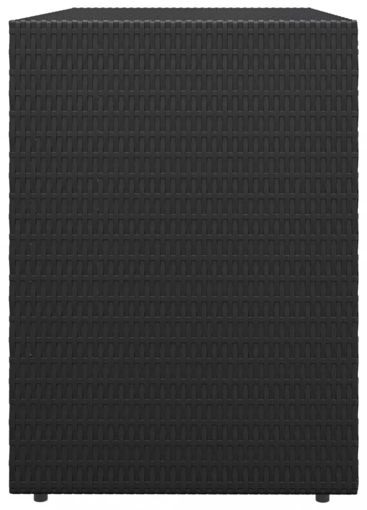 fekete polyrattan kerti tárolószekrény 100 x 55,5 x 80 cm