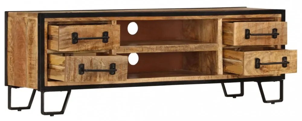 tömör mangófa TV-szekrény 120 x 30 x 40 cm