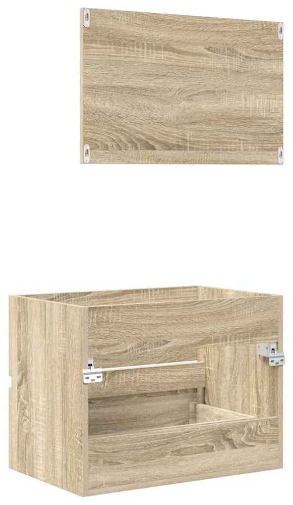 vidaXL Fürdőszoba bútor szett fiókkal tárolóval Sonoma tölgy Faanyag