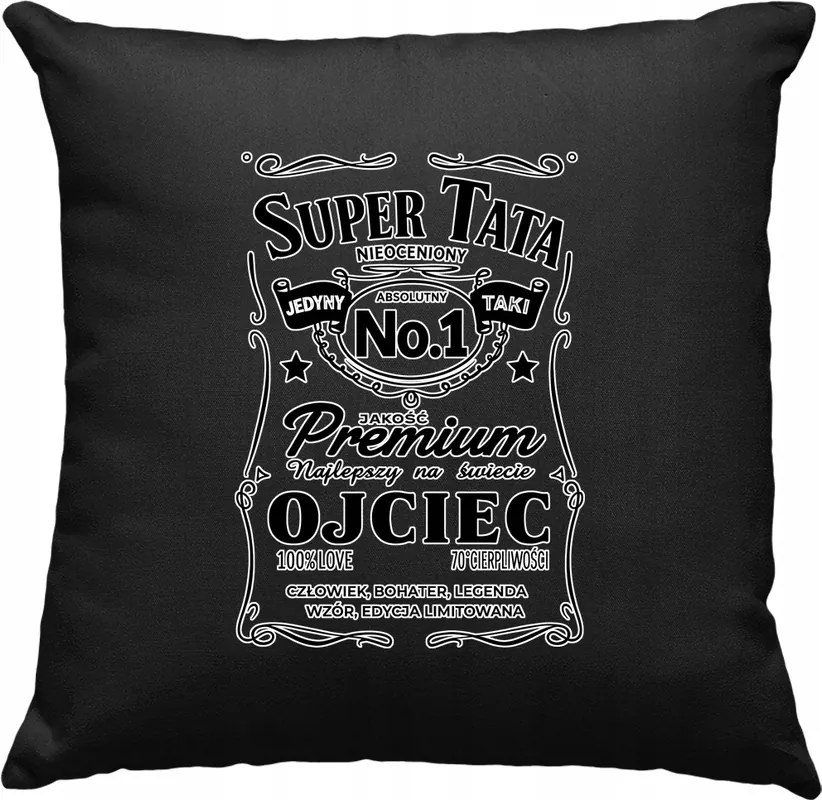 Párna Legjobb Szuper Apa Fekete