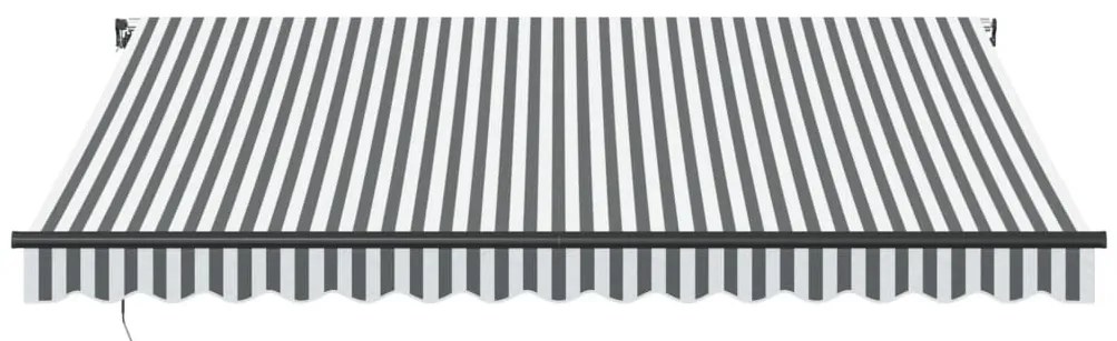 antracitszürke és fehér kézzel kihúzható napellenző 400x350 cm