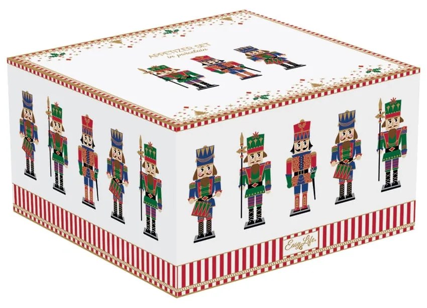 Karácsonyi diótörő mintás porcelán tálka szett Nutcrackers