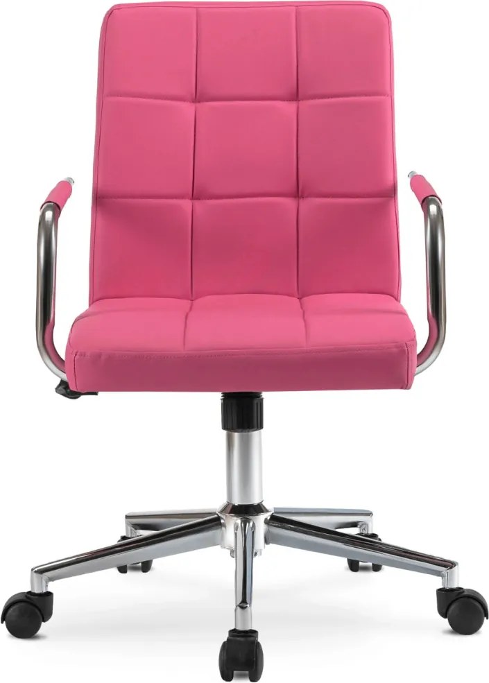 Fotel Obrotowy ASTRO Młodzieżowy Różowy Ekoskóra