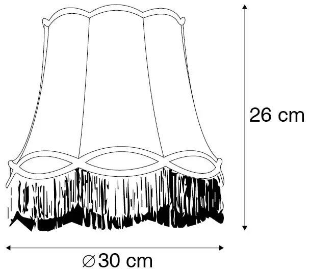 Szövet lámpabúra krém 30 cm - Granny