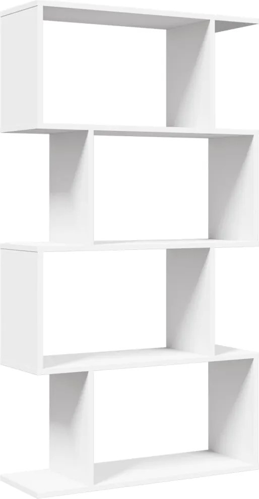 vidaXL 4-szintes fehér szobaelválasztó könyvespolc 70 x 24 x 129 cm rétegelt fa