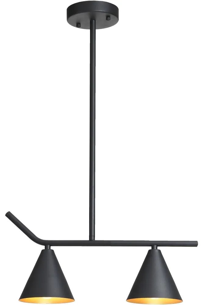 Csillár rúdon 2xE27/40W/230V fekete