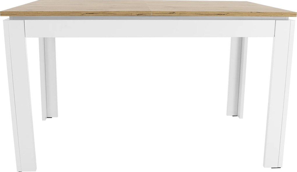 Kihúzható asztal, fehér/wotan tölgy 135-184x86 cm, VILGO