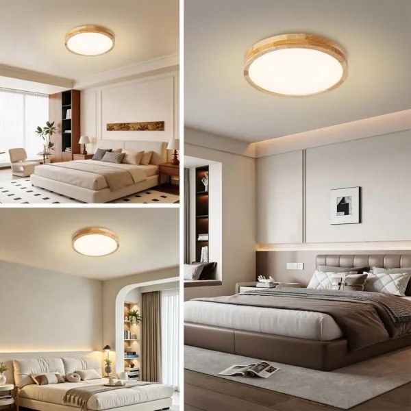 Brilagi - Fényerőszabályozható LED lámpatest WOODLINE LED/48W/230V 3000-6000K tölgy átm. 40 cm + távirányító