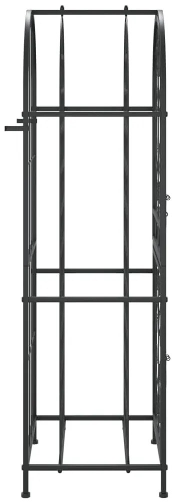 Fekete kovácsoltvas bortartó 41 palackhoz 45 x 36 x 120 cm