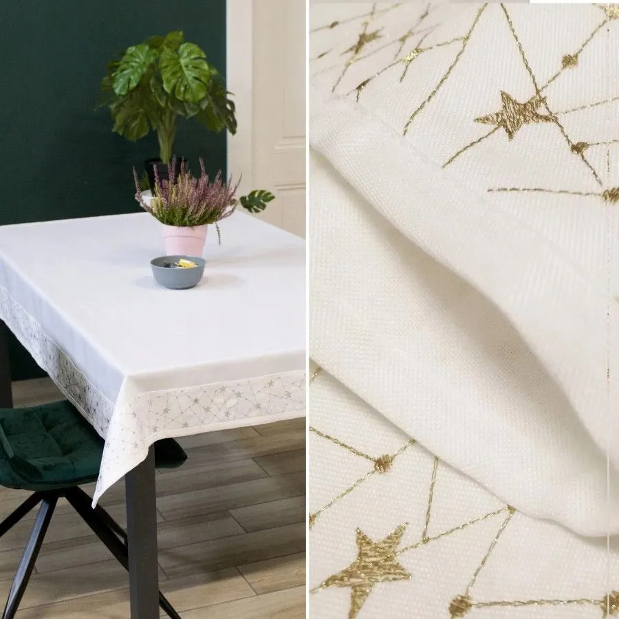 Mg Futófelület Hímzett Csillag Ecru arany 40x170cm pol