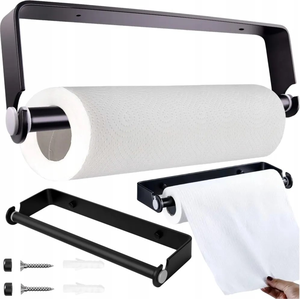 Papírtörölköző tartó fekete Konyhai akasztó Loft erős