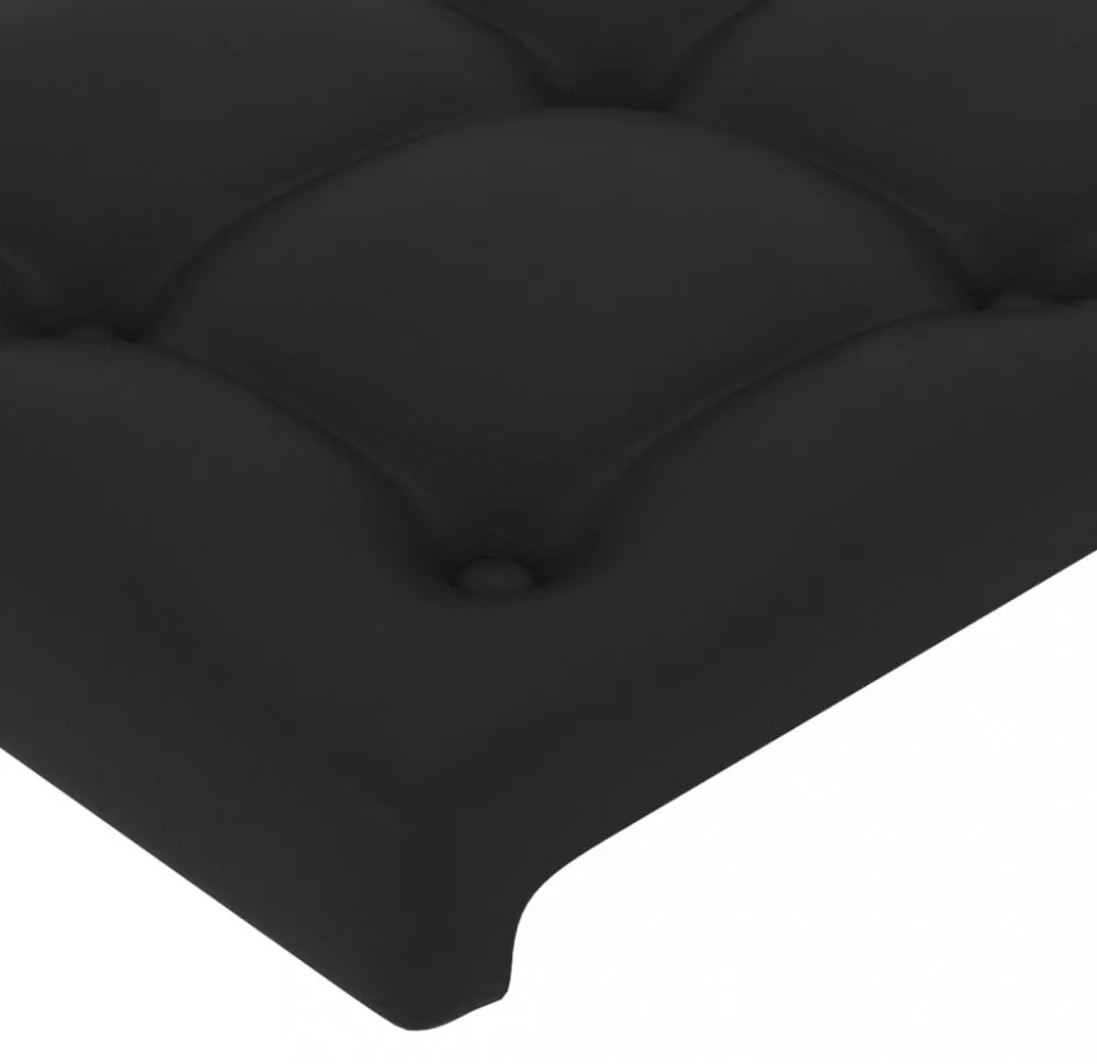 4 db fekete műbőr fejtámla 100x5x78/88 cm
