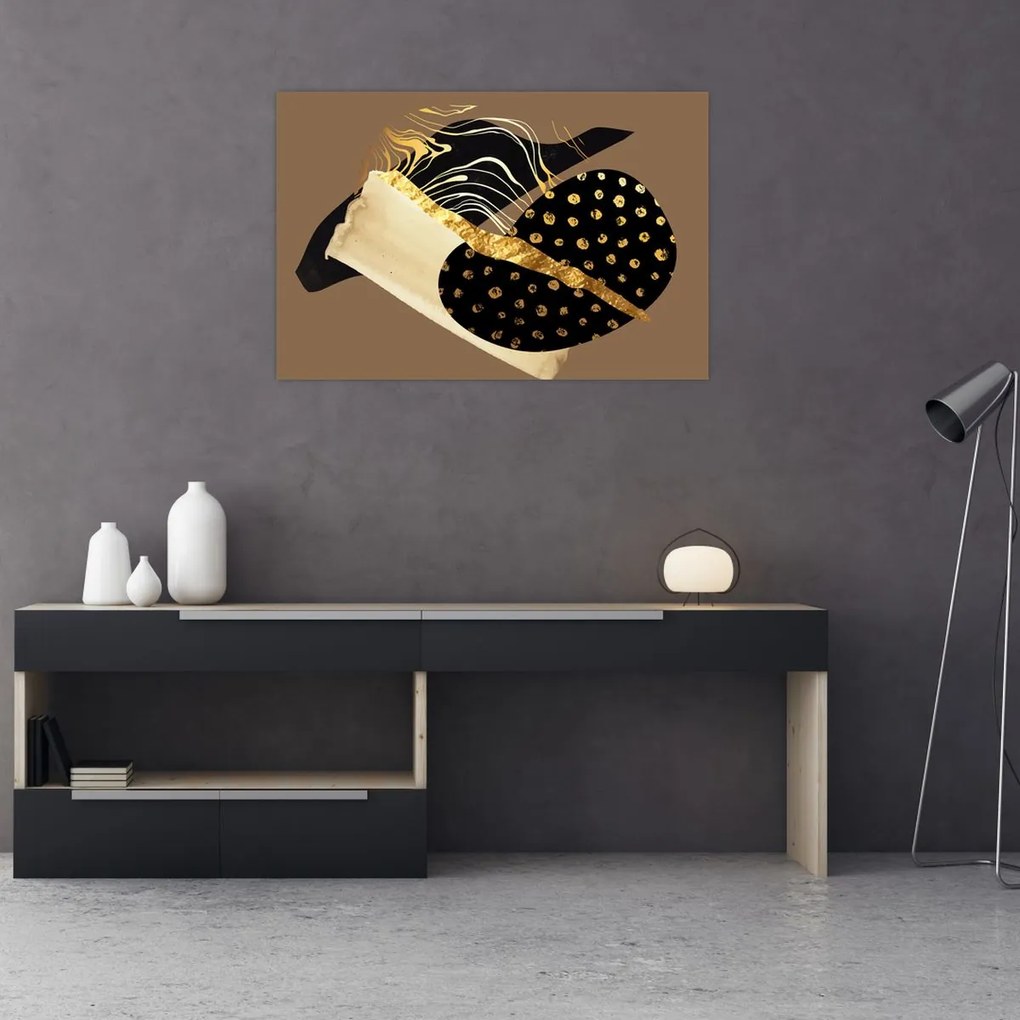 Kép - Absztrakció aranybarna N⁰1 (90x60 cm)