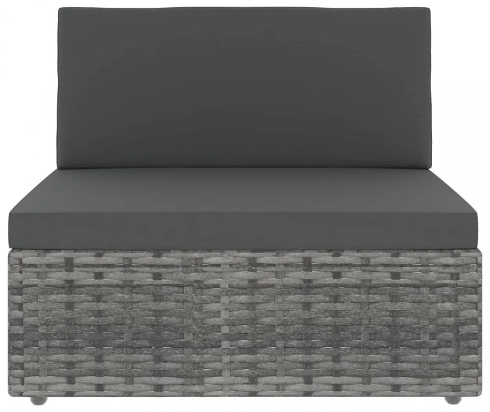 vidaXL 2 személyes szürke elemes polyrattan kanapé