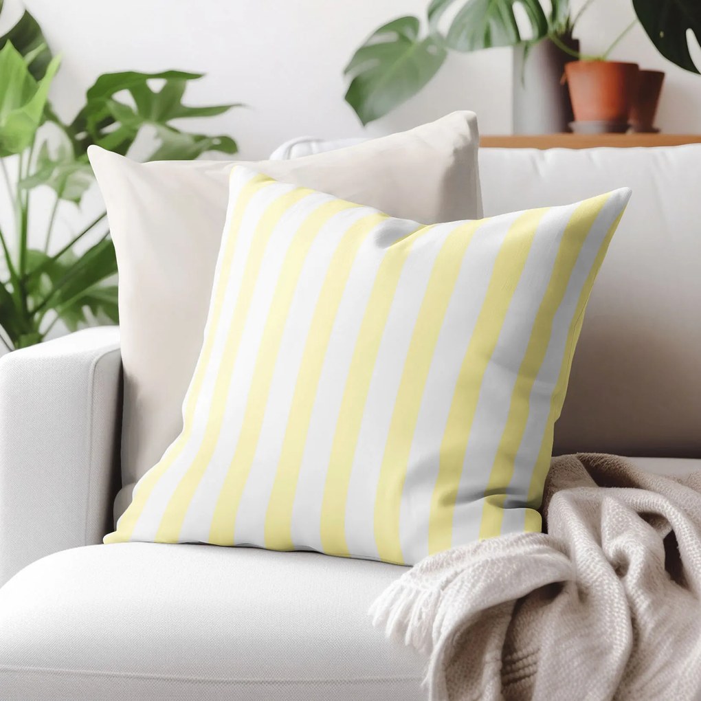 Goldea pamut párnahuzat - sárga csíkos 70 x 90 cm