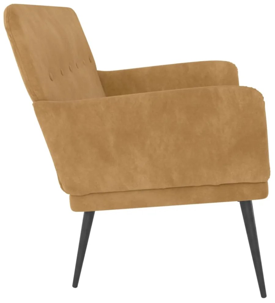 vidaXL barna bársonypad 108x79x79 cm