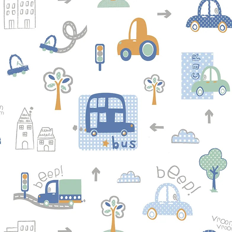 Flizelin Tapéta A Gyerekszobába Város Motívum