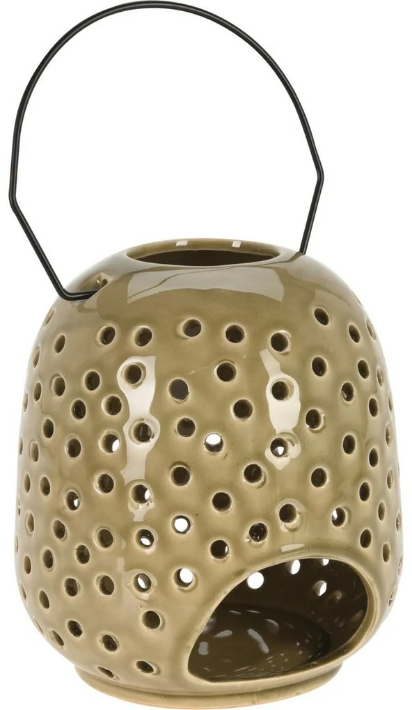 Dots kerámia lámpás zöld, 15 x 23 cm