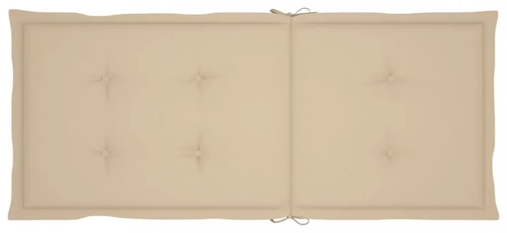 4 db bézs szövet kerti magas háttámlájú székpárna 120x50x3 cm