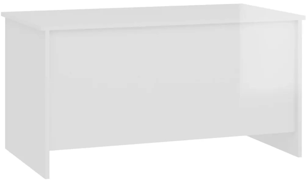 Magasfényű fehér szerelt fa dohányzóasztal 102 x 55,5 x 52,5 cm