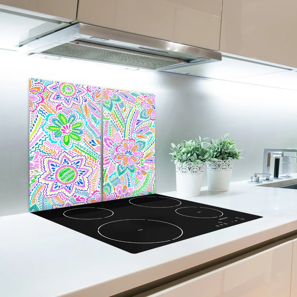 Üveg vágódeszka virágos mintával 60x52 cm