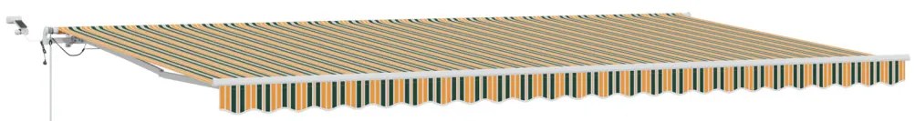 Automatikus behúzható napellenző LED-del Zöld és sárga 600x300 cm