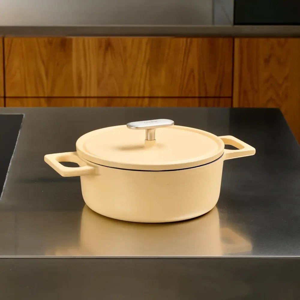 Indukciós tűzhelyhez alkalmas öntöttvas lábas fedővel 2 l Mattia 3.0 – FABINI