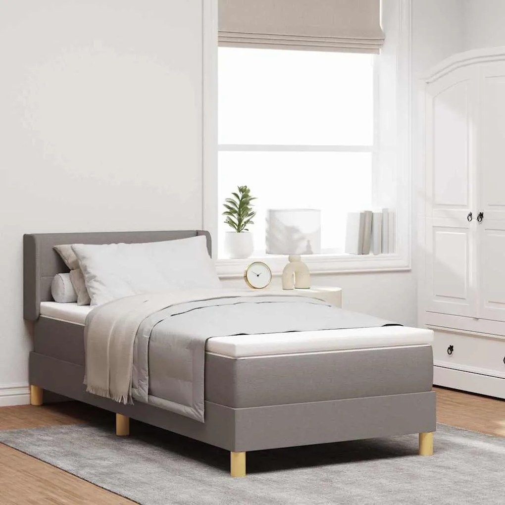 Rugós Ágy matracmal fejtámlával Tópszínű 100 x 200 cm szövet