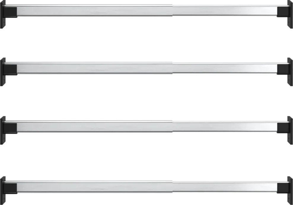 vidaXL 4 db ezüst teleszkópos gardróbsín 58-100 cm