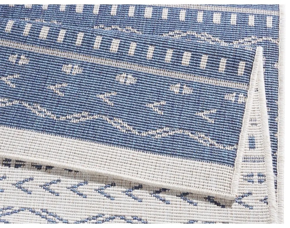 Kuba kék-krémszínű kültéri szőnyeg, 80 x 250 cm - NORTHRUGS