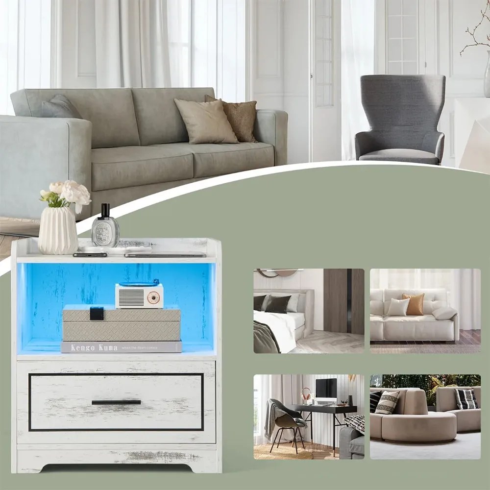 Vintage stílusú okos éjjeliszekrény