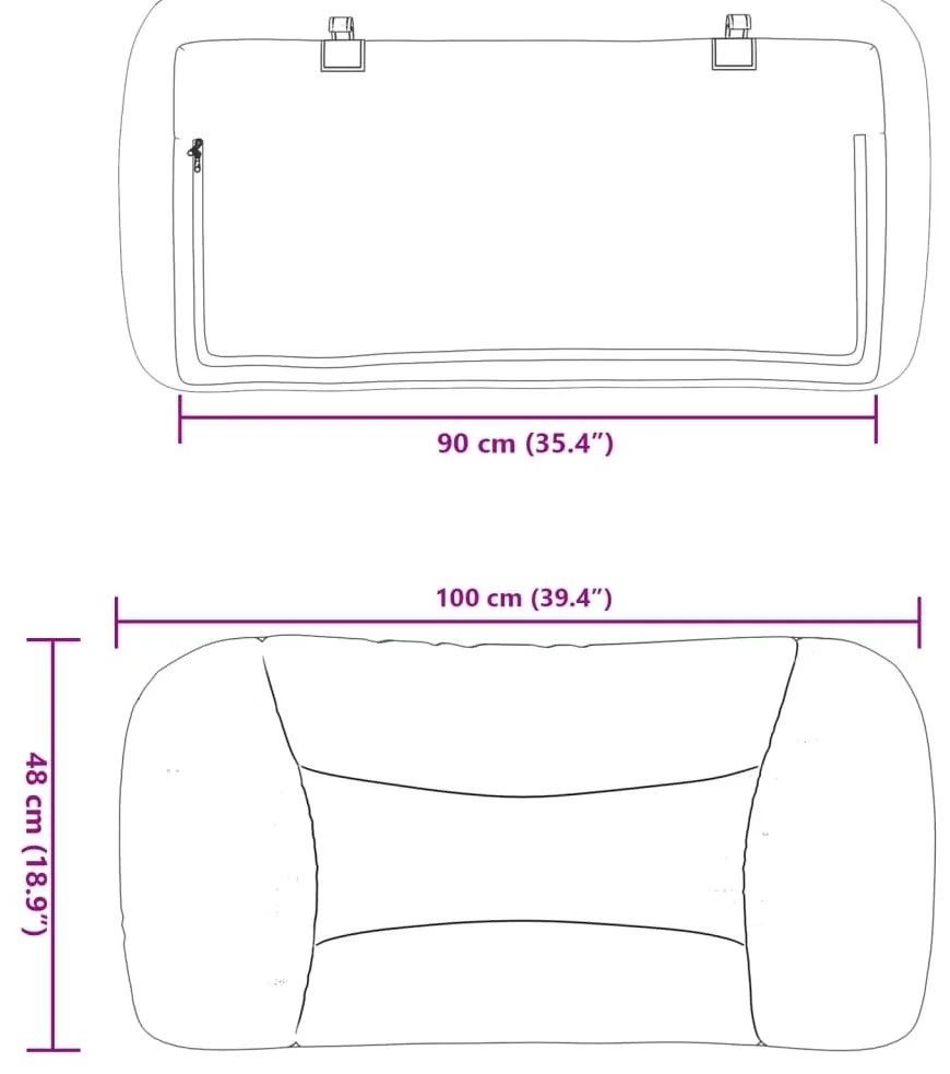 fekete műbőr fejtámla párna Hvar 90 cm