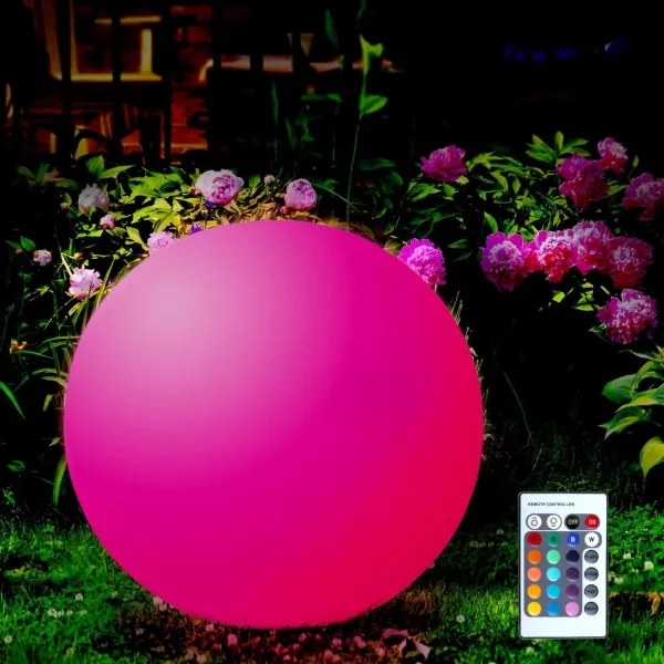 LED RGBW Napelemes lámpa BALL LED/3,7V 1500 mAh átm. 50 cm IP65 + távirányítás