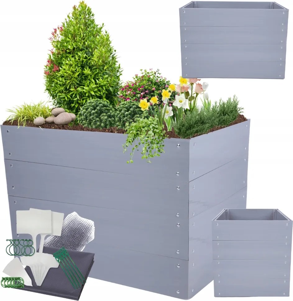 Magasított ágyás műanyag zöldséges láda nagy Pvc 80x120x