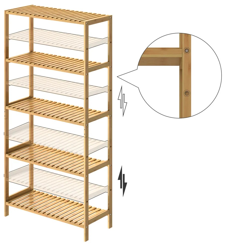 Casaria® Bambusz polc 130x60x26 cm