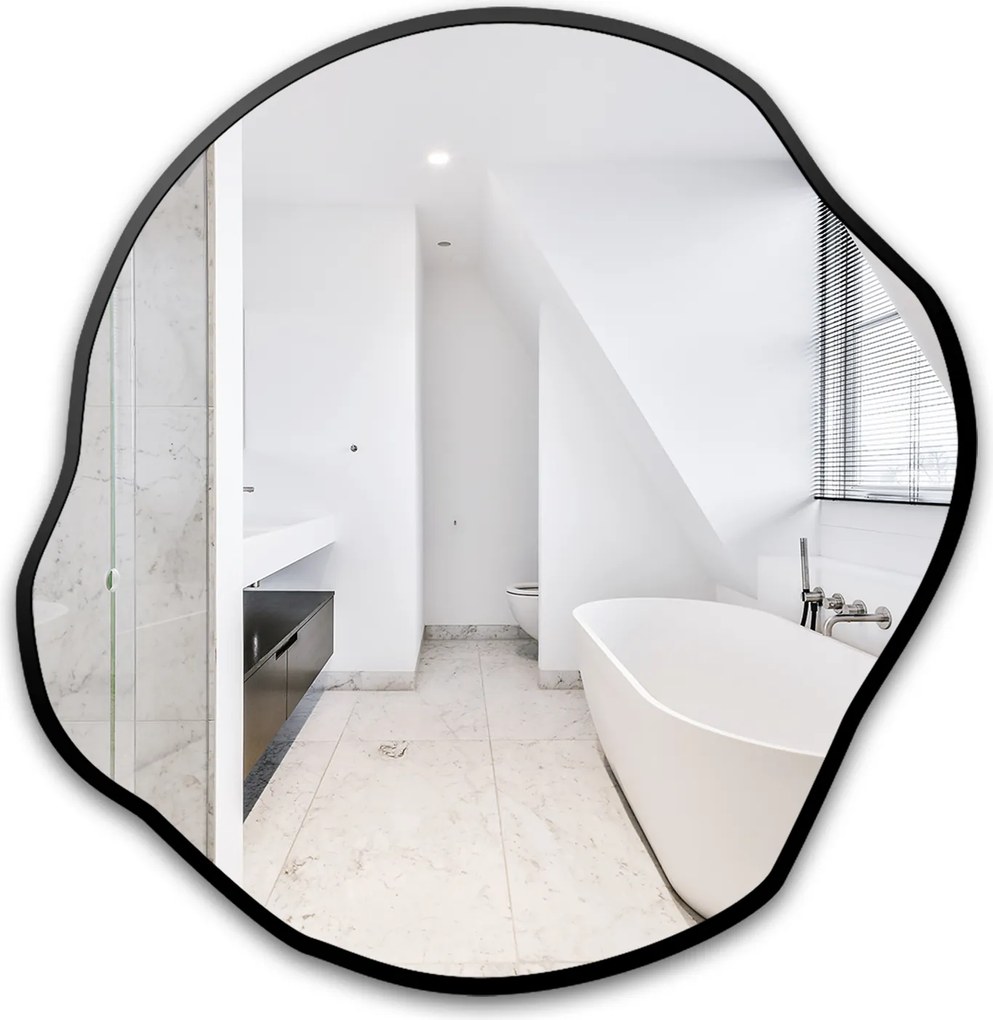 Organikus tükör Cirkónia fekete Mdf keretben 90x94 falra szerelhető