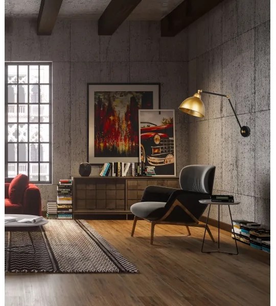 Fali lámpa TRUCK 1xE27/40W/230V arany/fekete