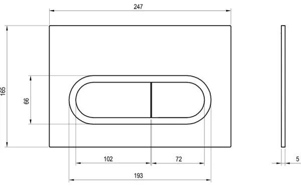 Ravak X01797 - Öblítőgomb 24,7x16,5 cm króm fekete