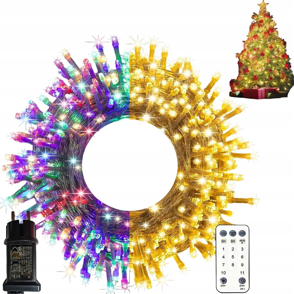 Karácsonyfa Lámpa 300 Led 30 m Rgb Távirányító