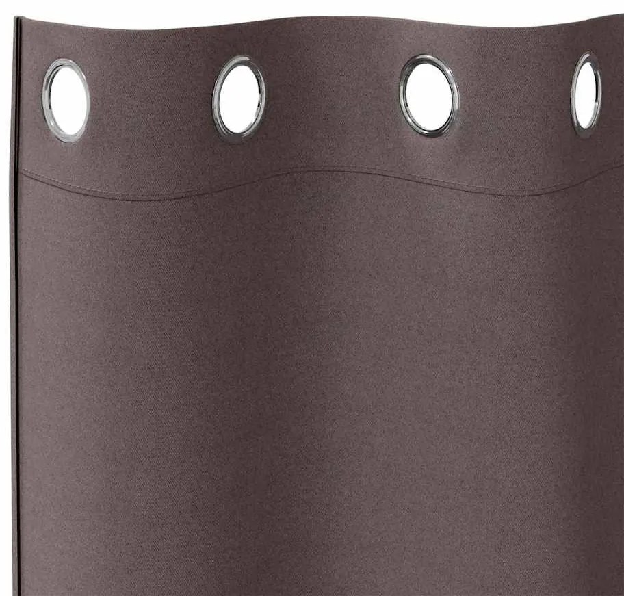 Függönyök függönyökkel 2 pcs sötétbarna Poliészter