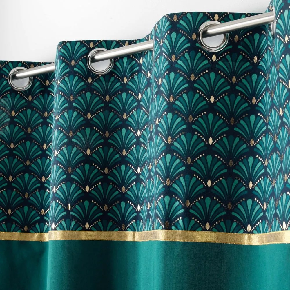 Petróleum színű pamut függöny 140x240 cm Artchic – douceur d'intérieur