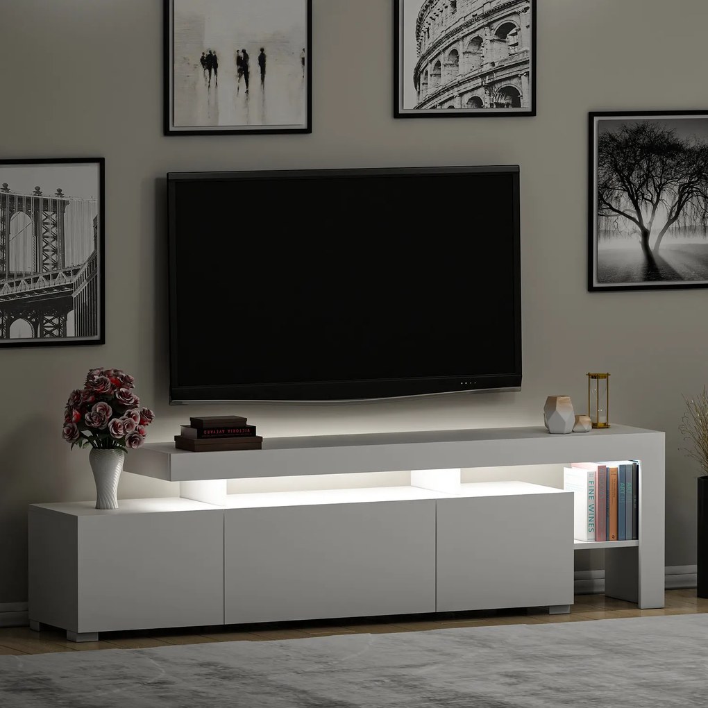 TV asztal/szekrény Belize (fényes fehér). 1072527