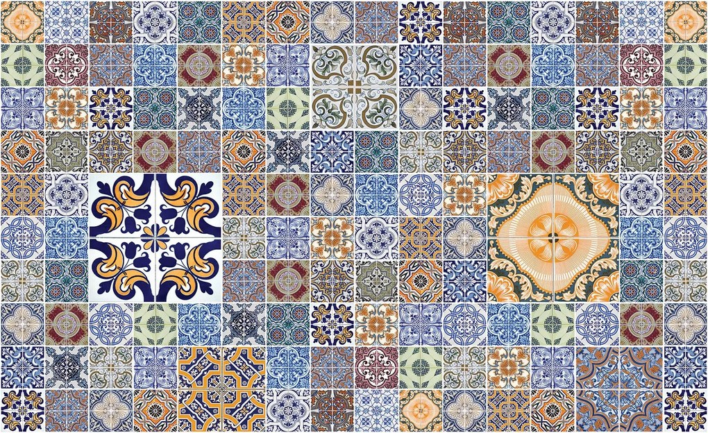 Flizelin fotótapéta Csempe Színes Kaleidoszkóp Minták 300x210 +ragasztó