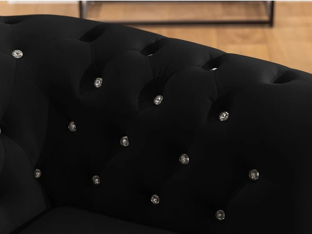 Fekete bársony kinyitható sarokkanapé (bal oldali-L alakú) York Blik – Ropez