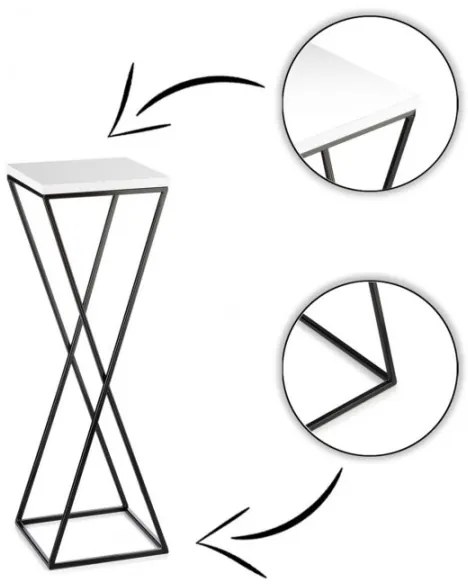 LOFT virágtartó állvány 70x24 cm fekete/fehér