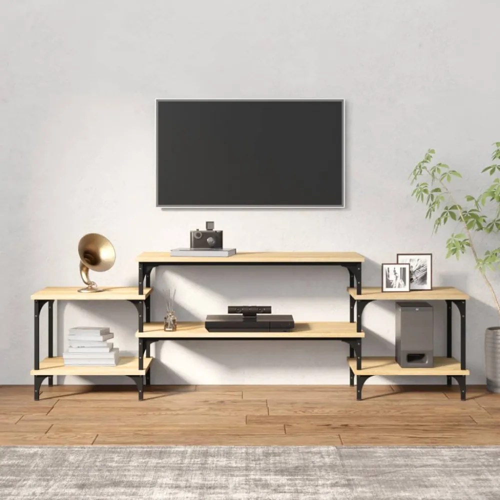 sonoma tölgyszínű szerelt fa TV-szekrény 157x35x52 cm